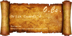 Orlik Csanád névjegykártya